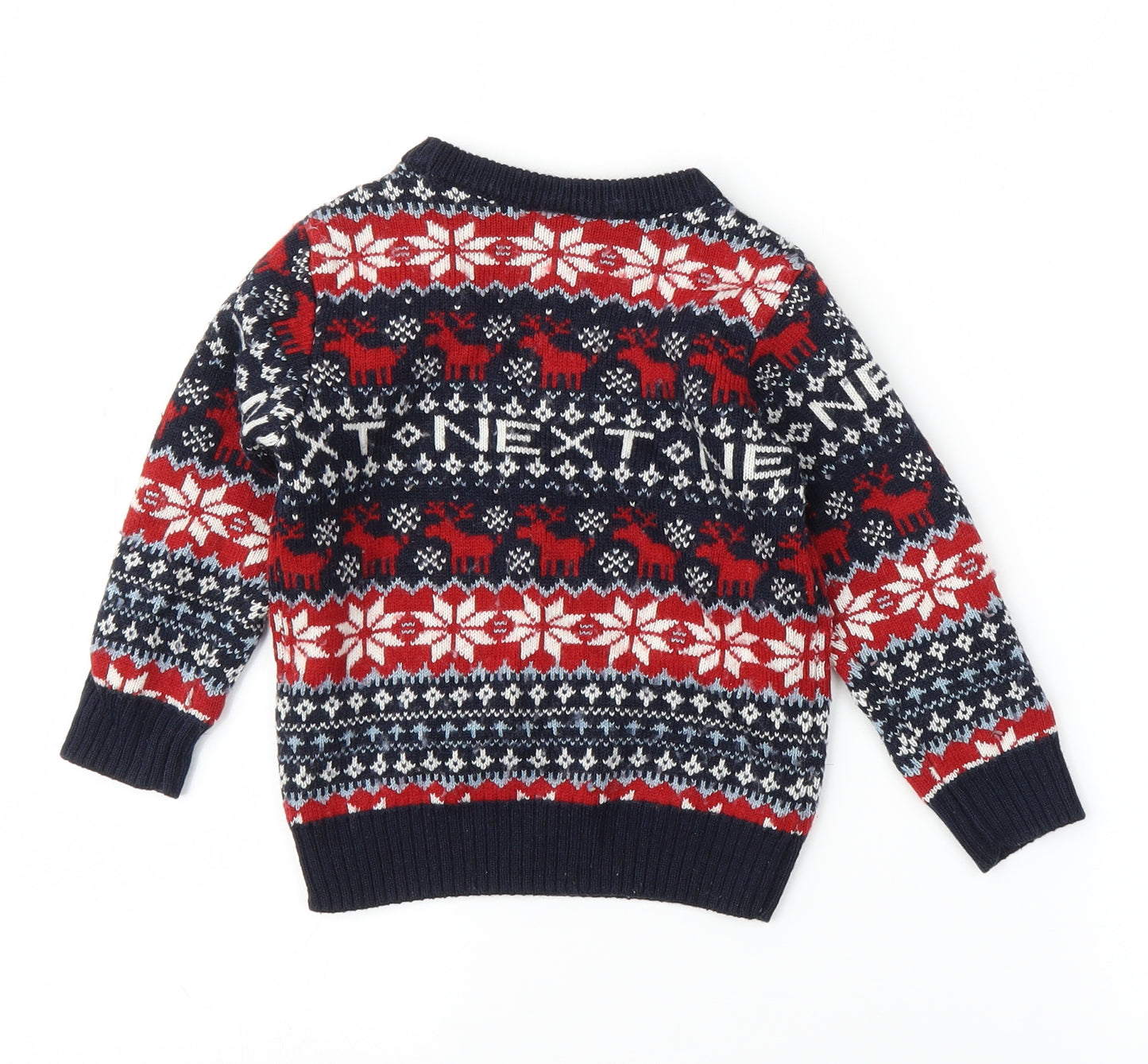 NEXT Boys Blue Fair Isle  Pullover Jumper Size 2-3 Years  - Christmas