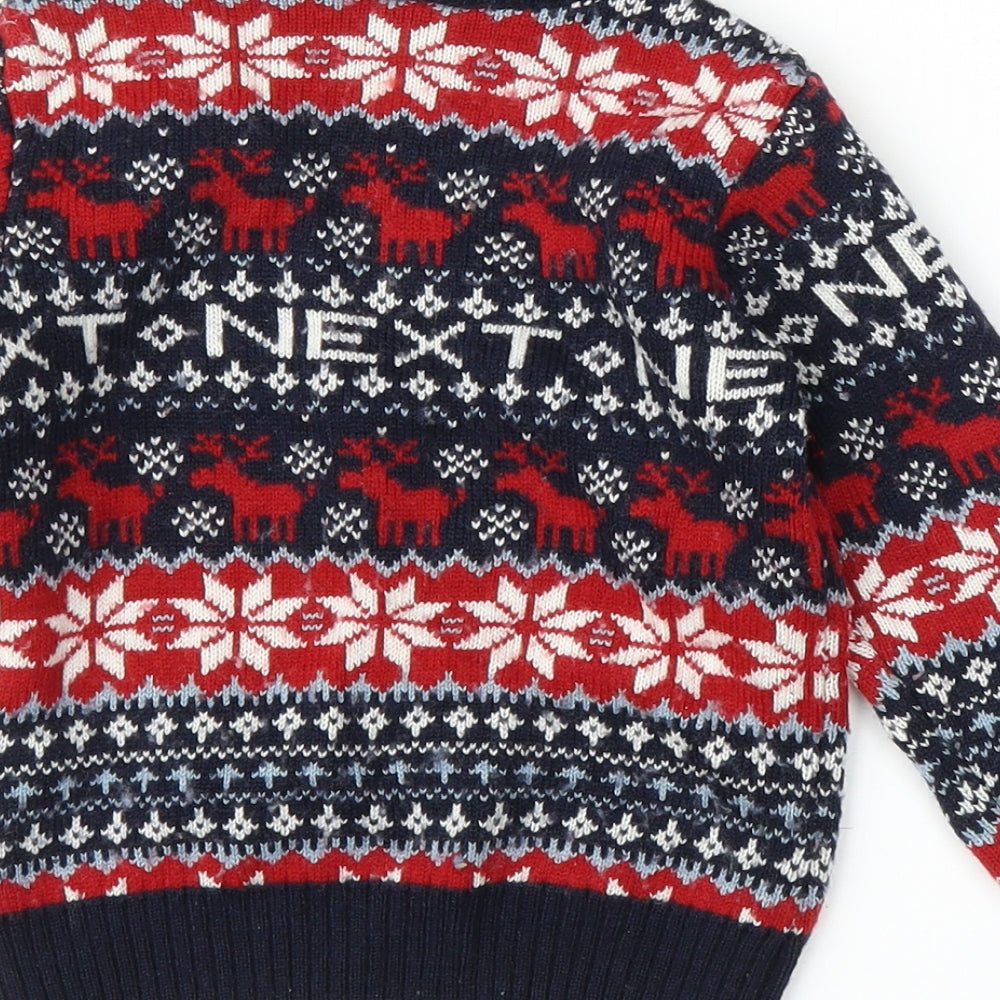 NEXT Boys Blue Fair Isle  Pullover Jumper Size 2-3 Years  - Christmas