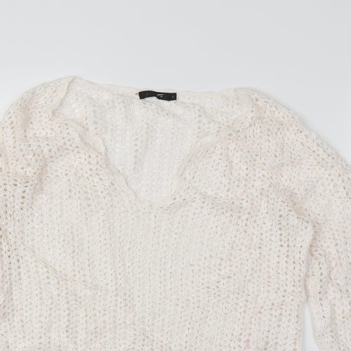 Linea Womens White   Pullover Jumper Size L