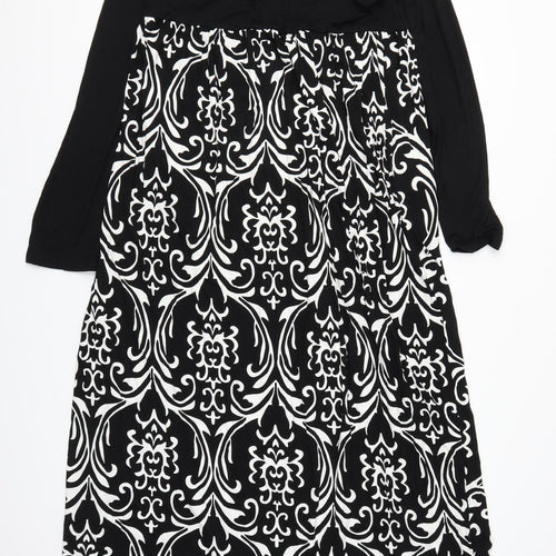 Hao Meili Womens Black Floral  Maxi  Size XL