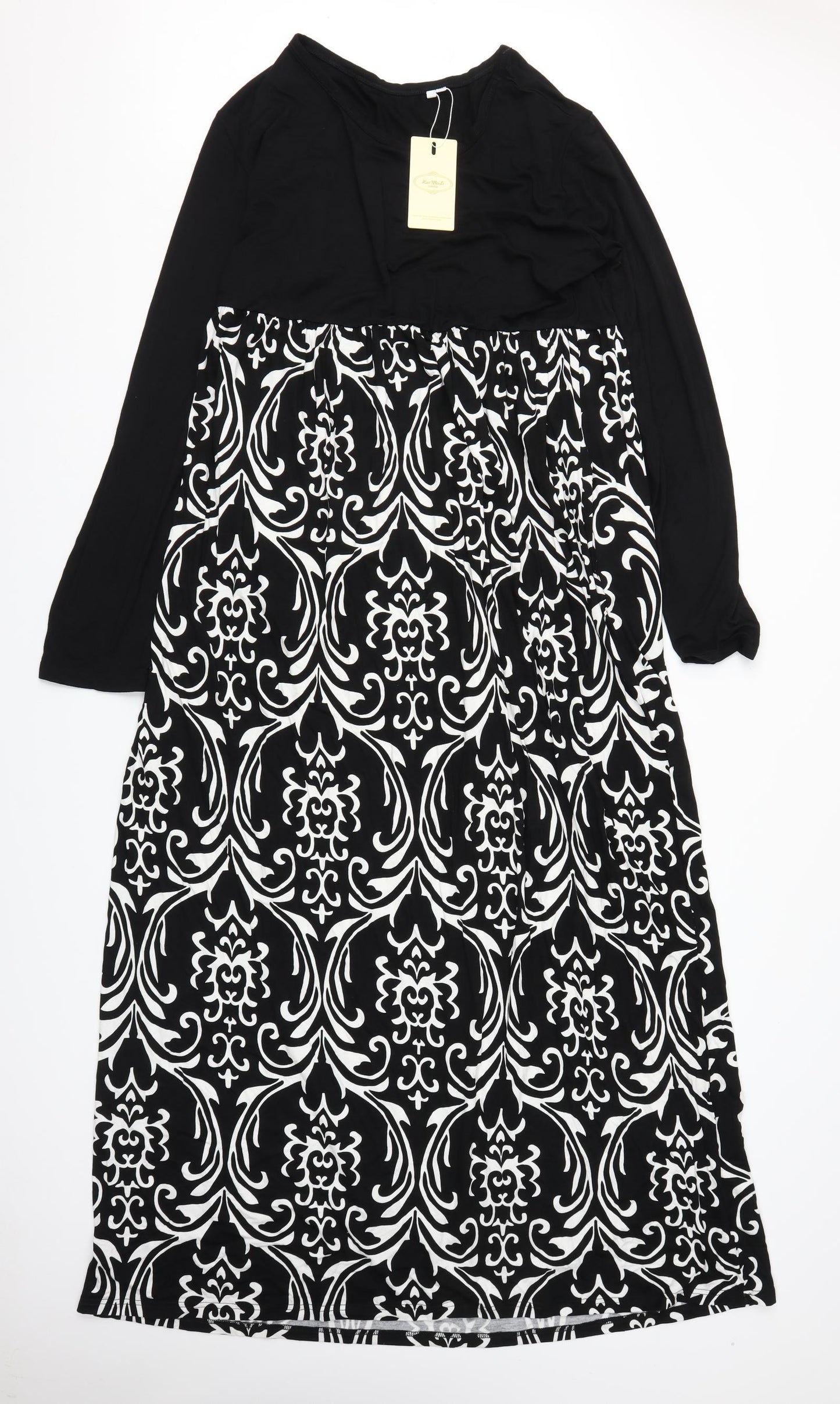 Hao Meili Womens Black Floral  Maxi  Size XL
