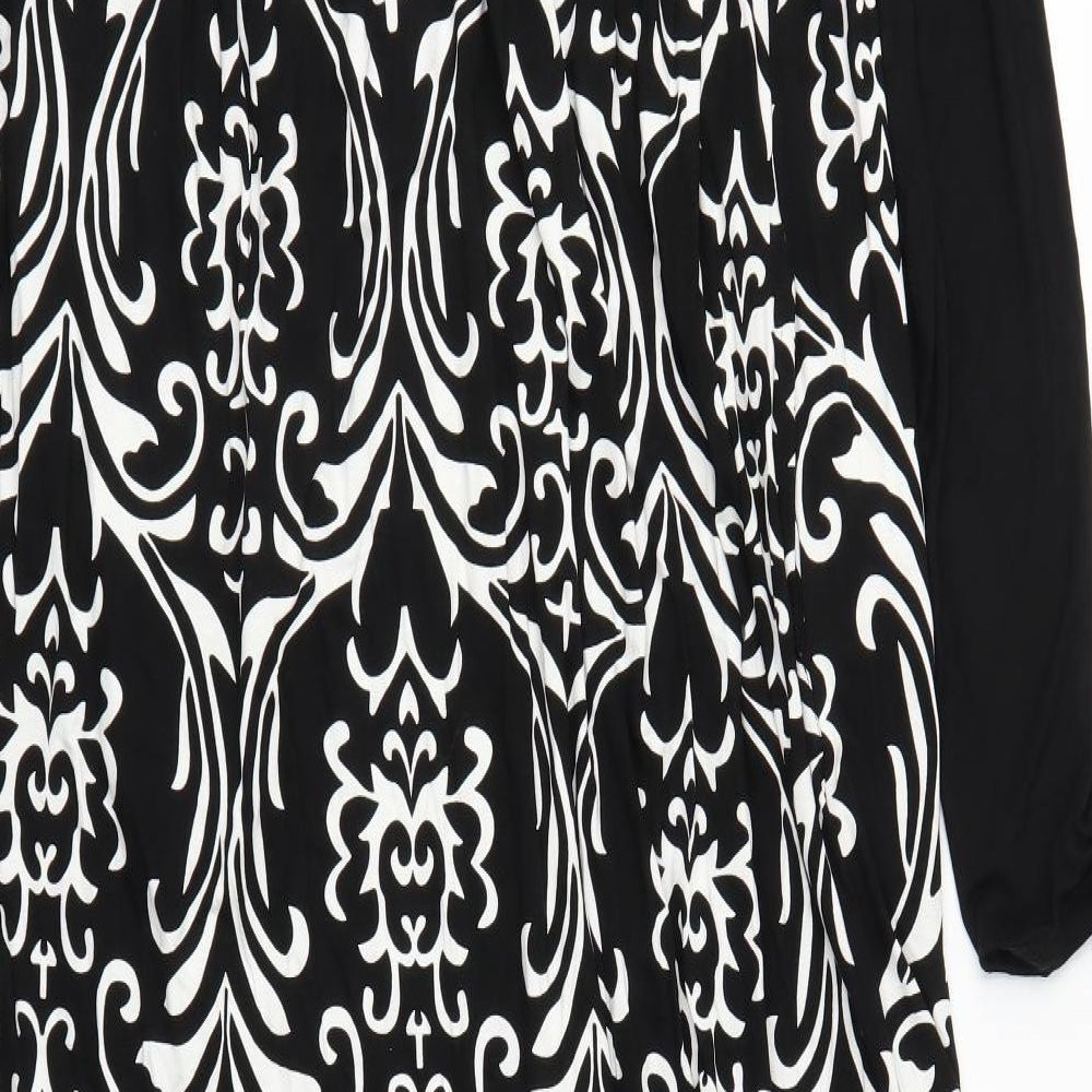 Hao Meili Womens Black Floral  Maxi  Size XL