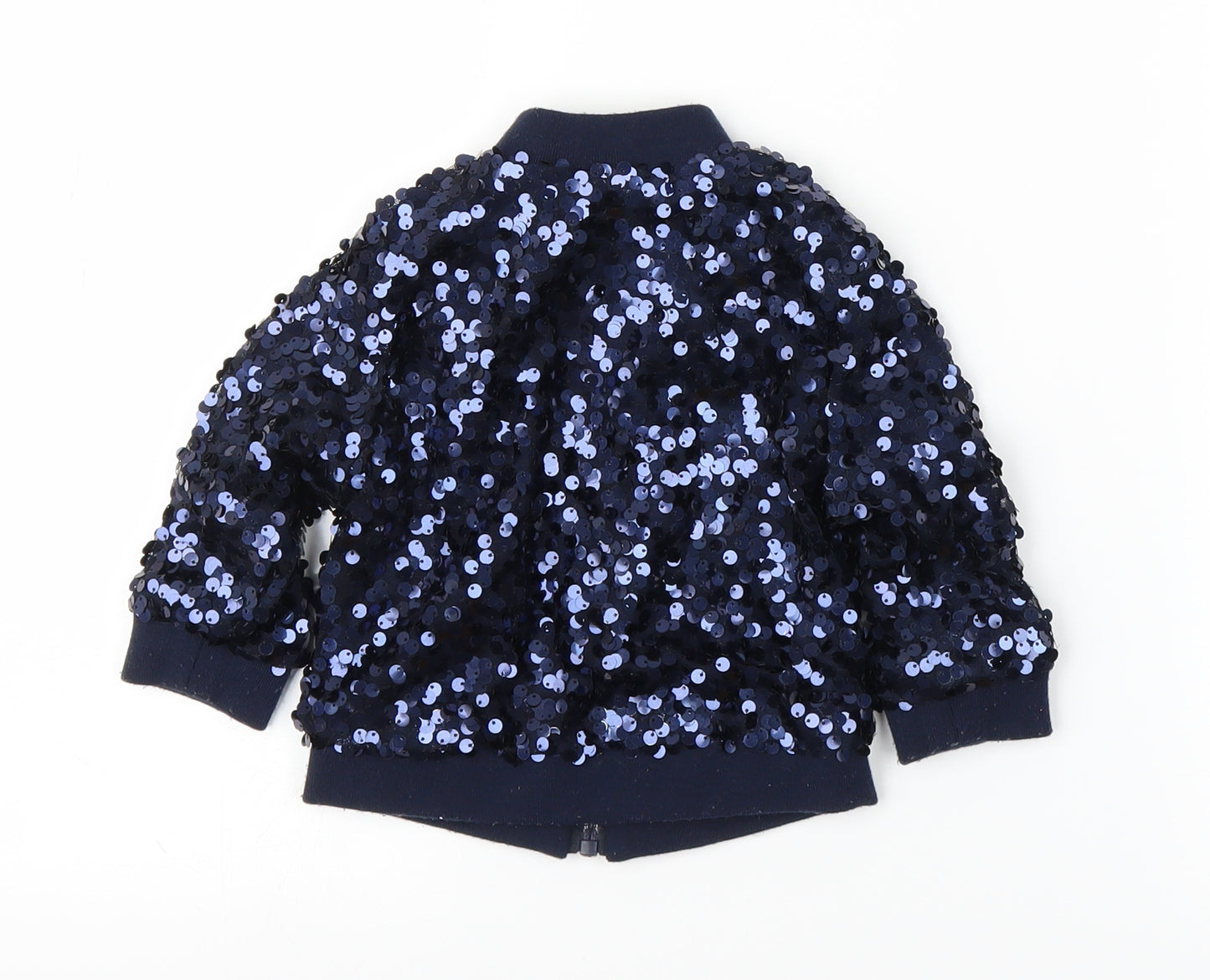 Minoti Girls Blue   Full Zip Jumper Size 9-12 Months