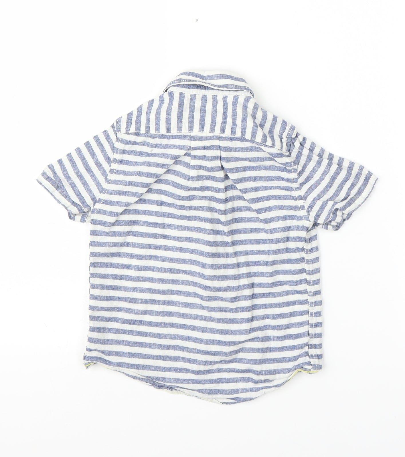 Mini Boden Boys Blue Striped  Basic Button-Up Size 2-3 Years