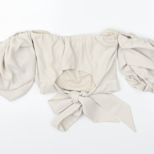River Island Womens Beige   Cropped Blouse Size 8