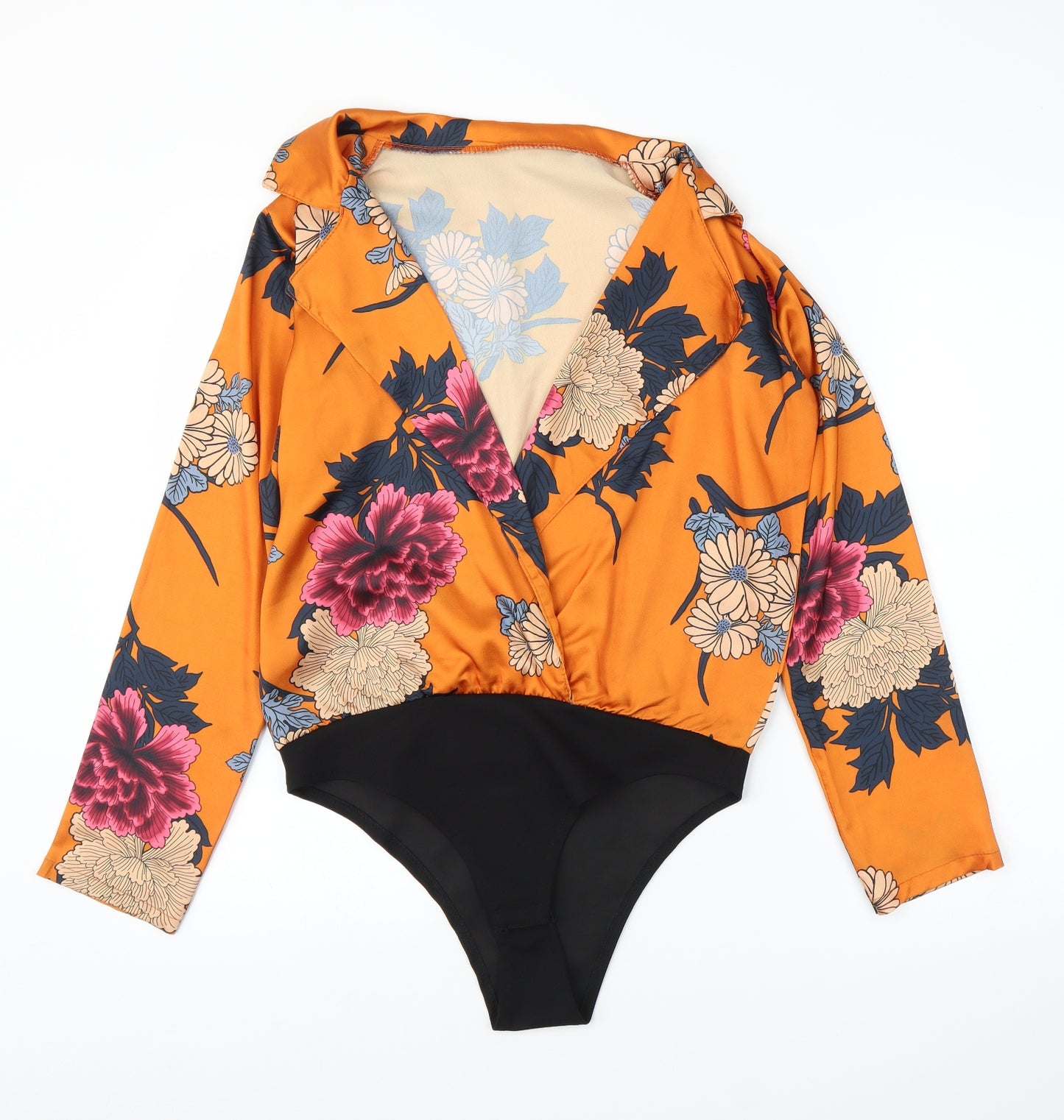 Preworn Womens Orange Floral  Leotard One-Piece Size M
