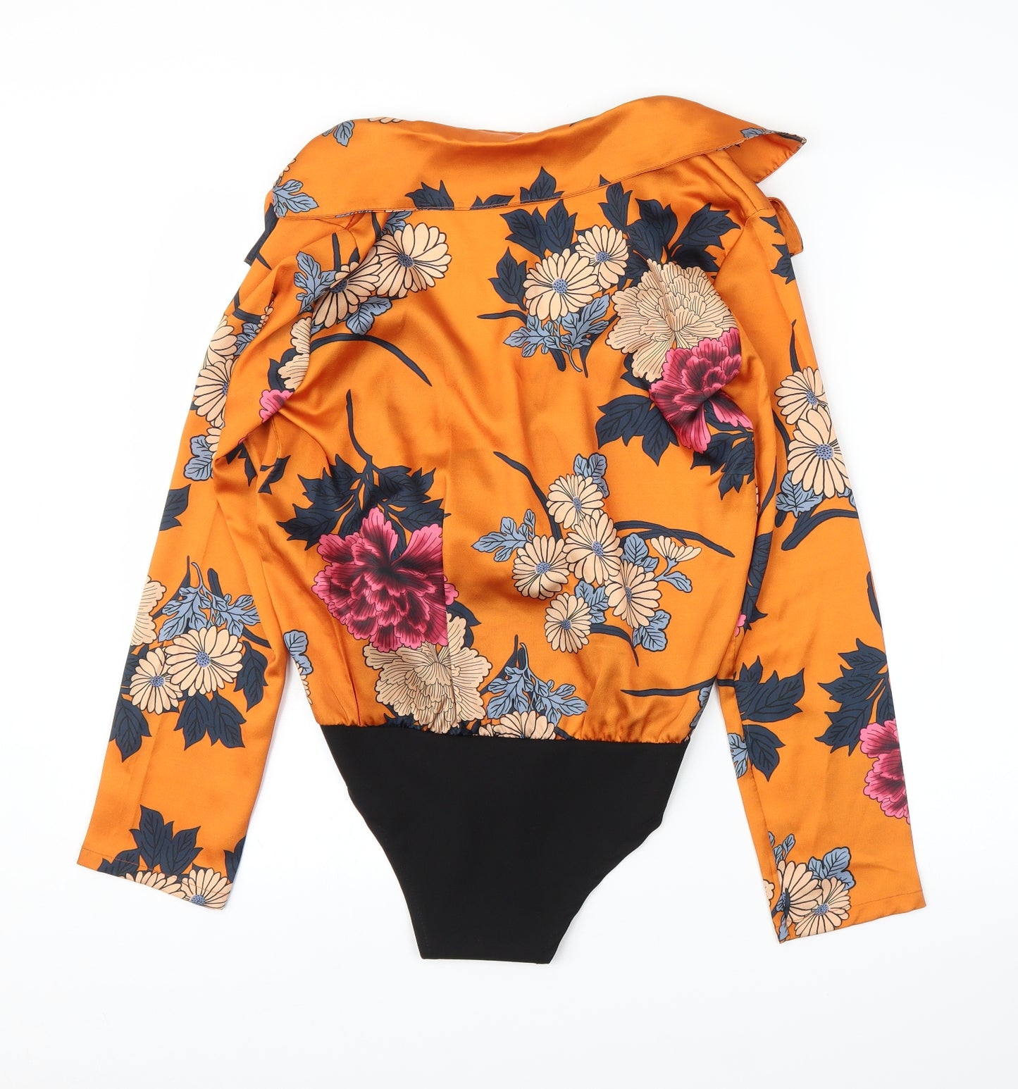Preworn Womens Orange Floral  Leotard One-Piece Size M