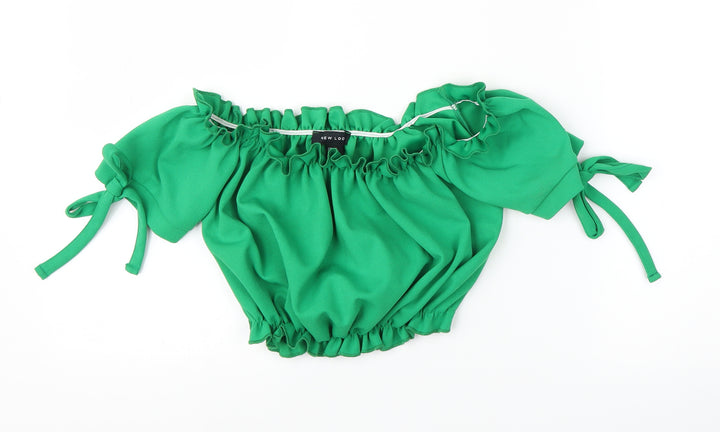 New Look Womens Green   Cropped Blouse Size 8