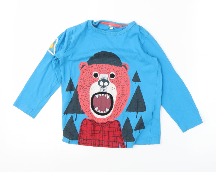M&S Boys Blue Basic T-Shirt Size 3-4 Years
