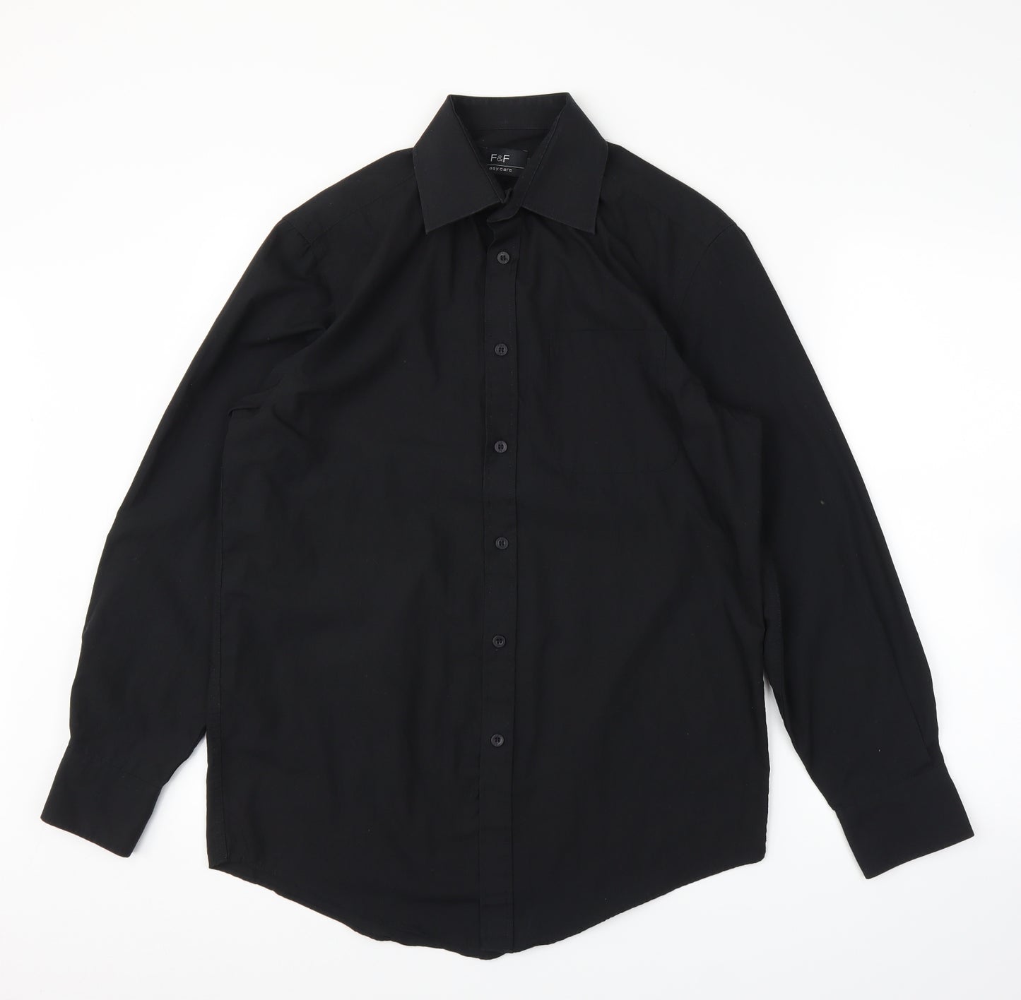 F&F Mens Black    Button-Up Size 14.5