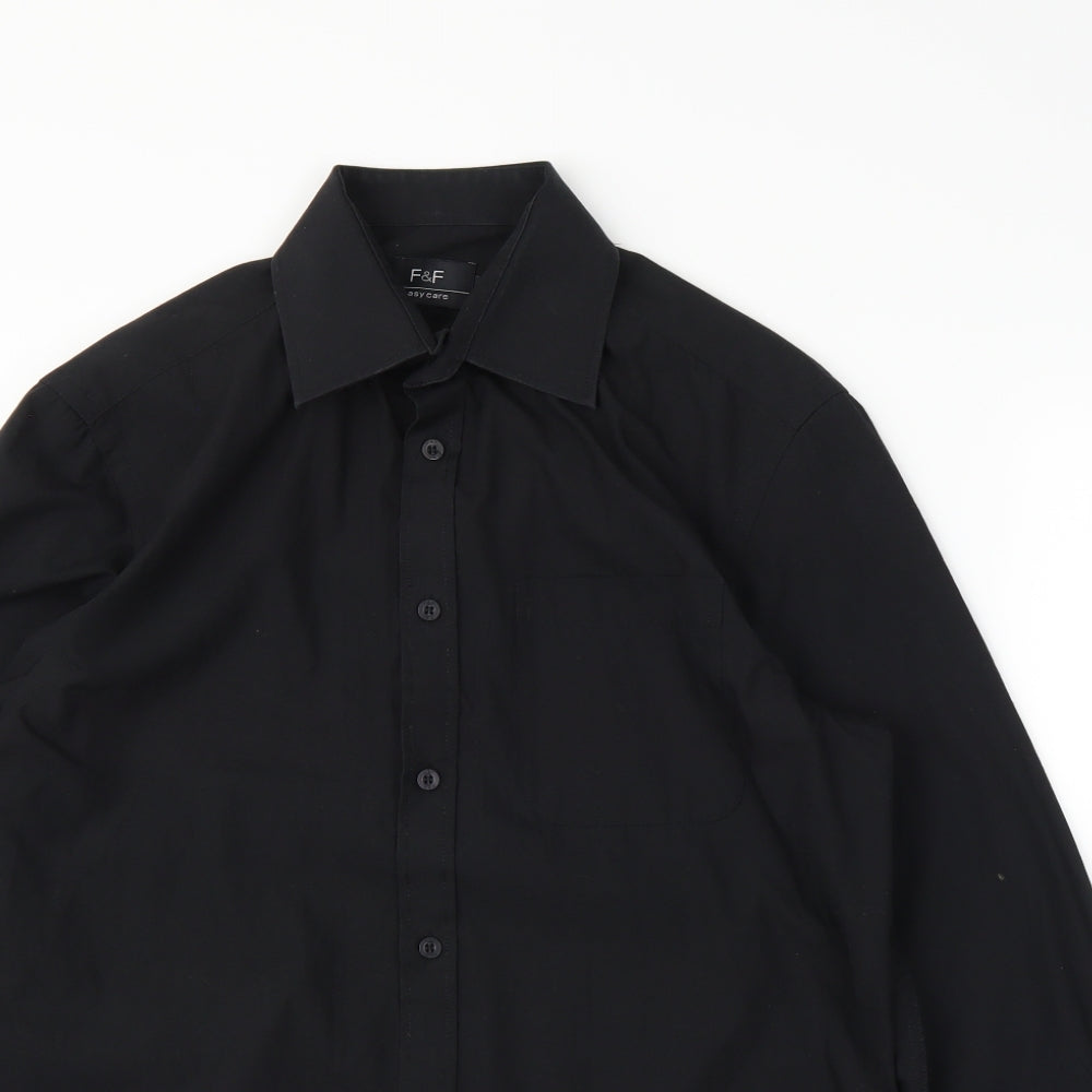F&F Mens Black    Button-Up Size 14.5