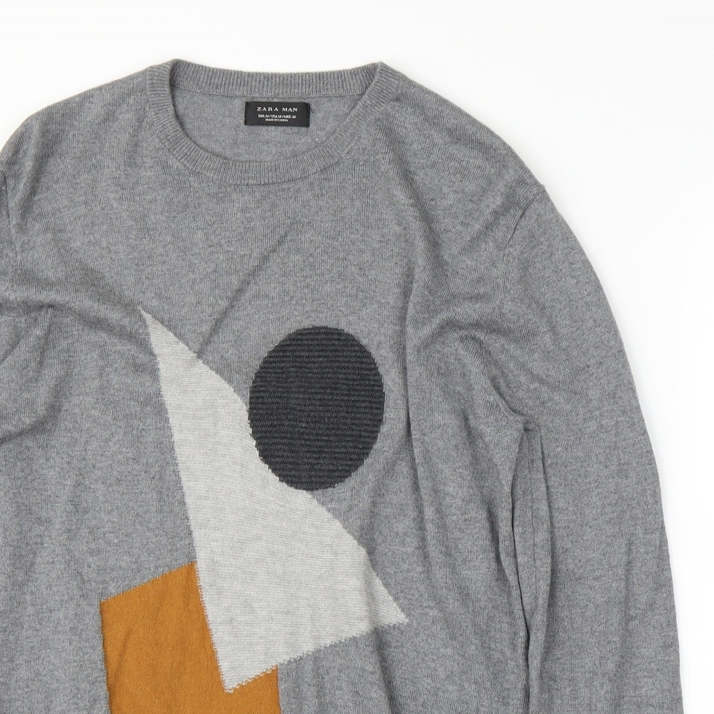 Zara Mens Grey   Pullover Jumper Size M