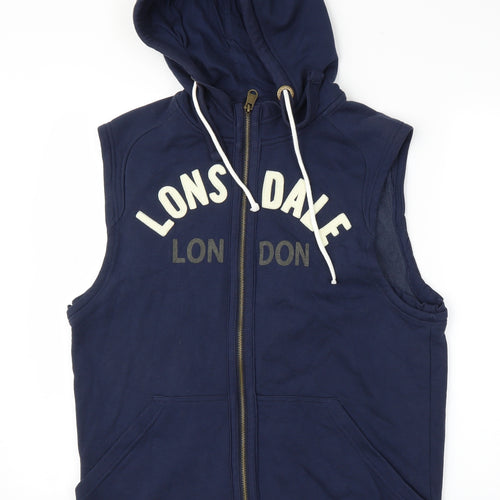 Lonsdale Mens Blue   Full Zip Hoodie Size S