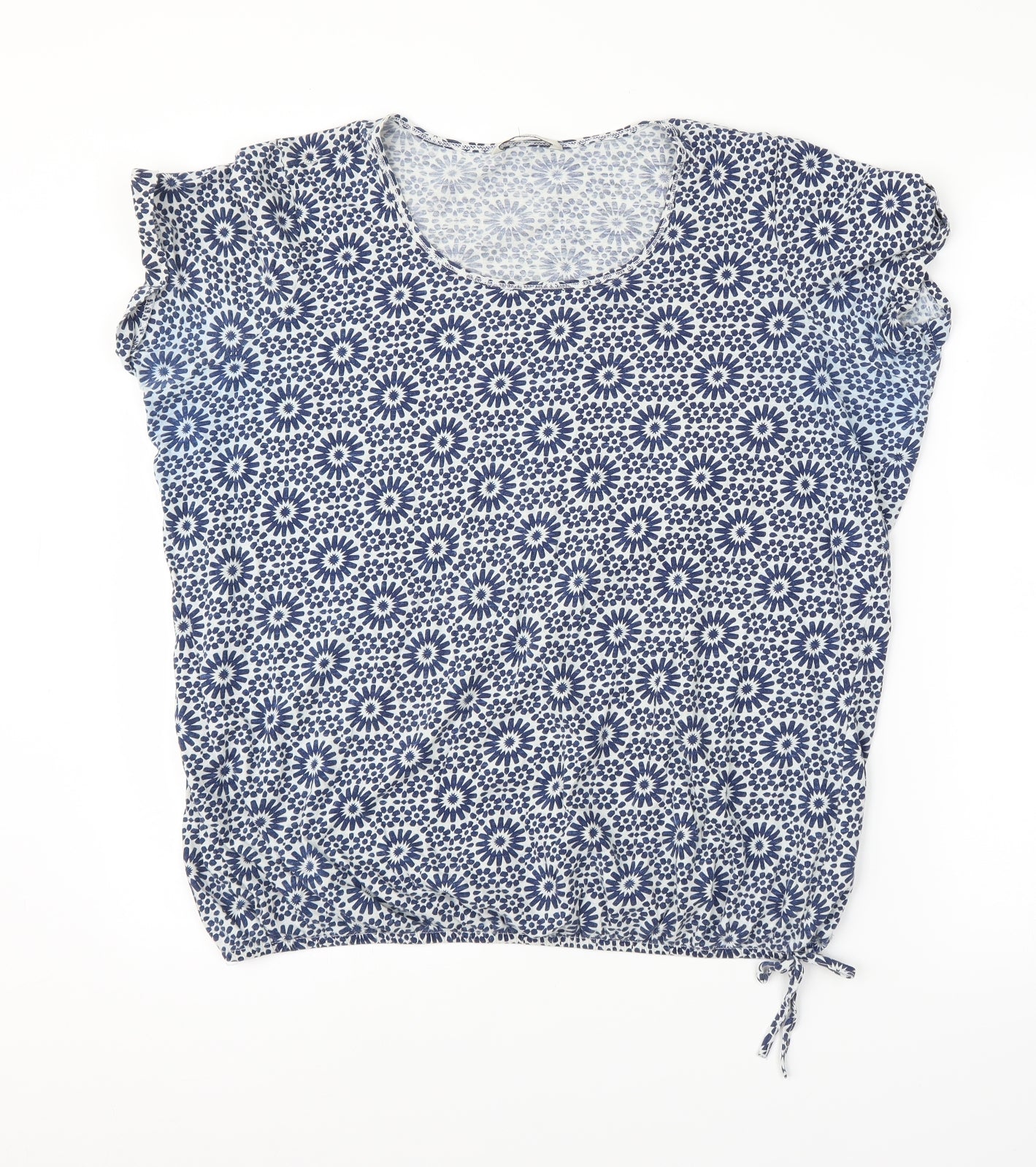 George Womens Blue Floral  Basic Blouse Size 18