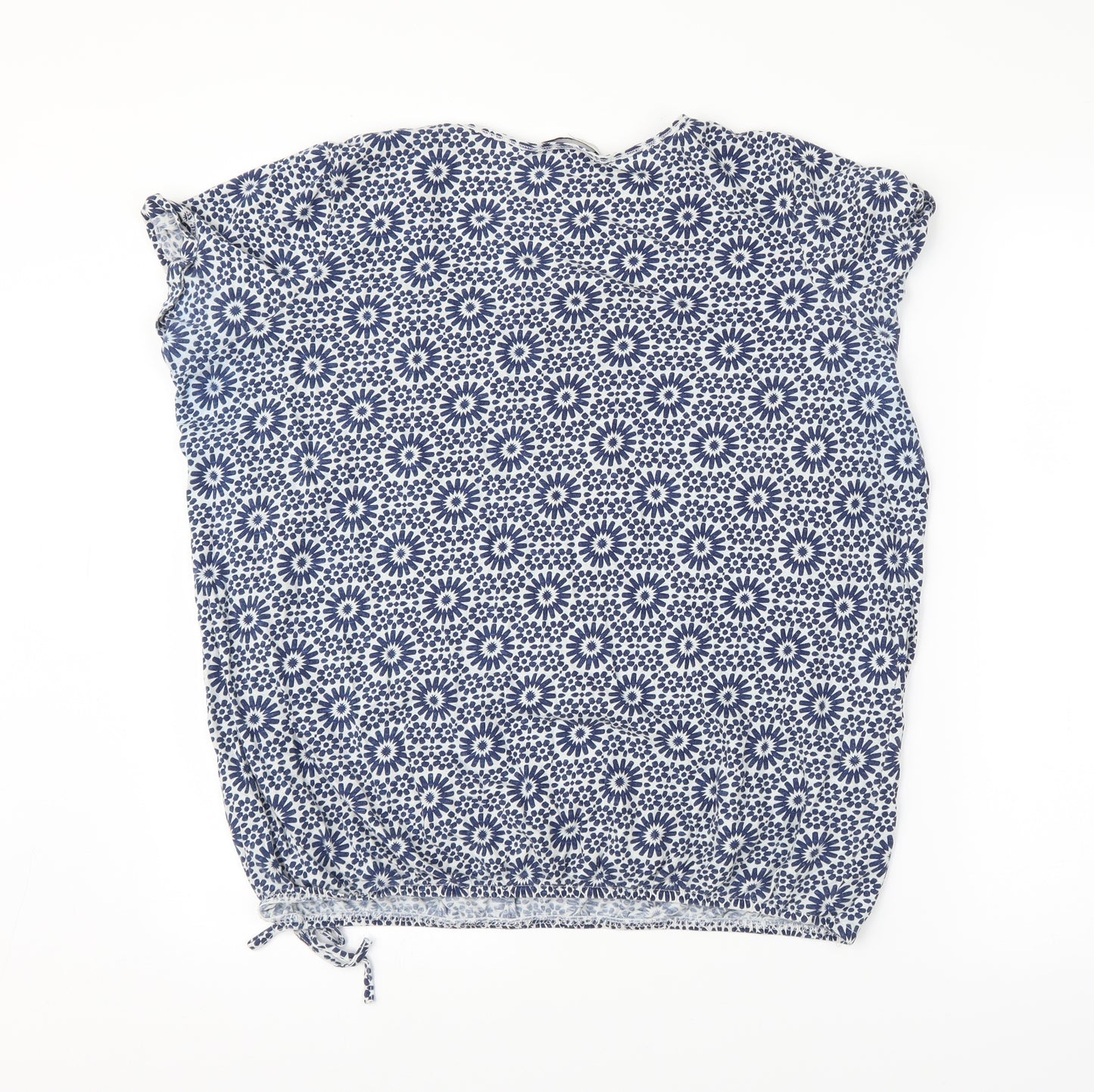 George Womens Blue Floral  Basic Blouse Size 18