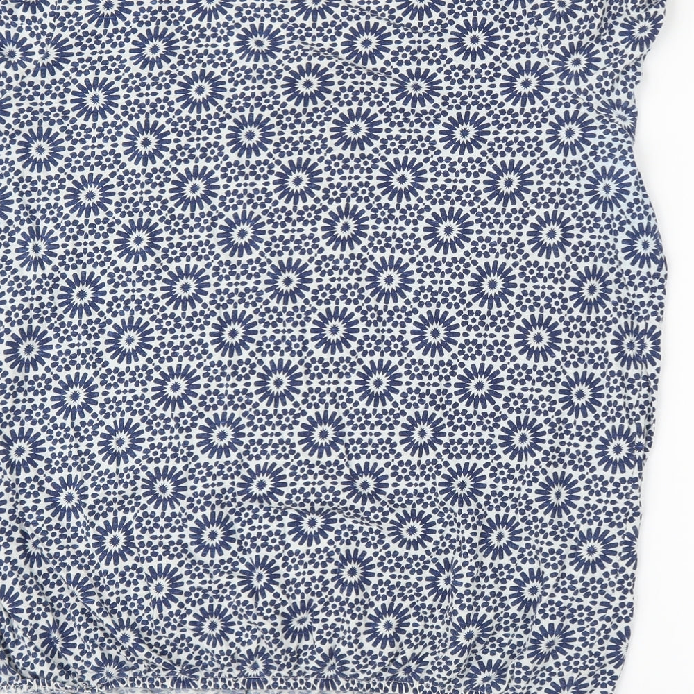 George Womens Blue Floral  Basic Blouse Size 18