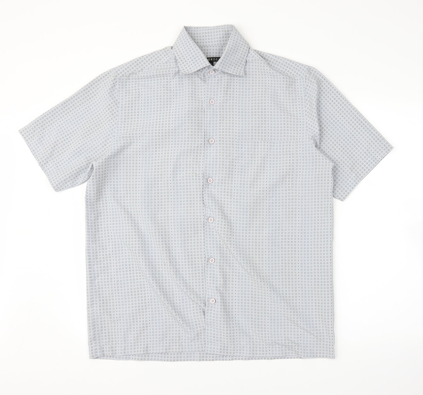 George Mens Blue Check   Button-Up Size M