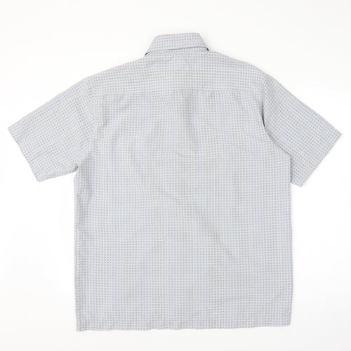 George Mens Blue Check   Button-Up Size M