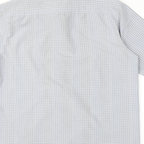 George Mens Blue Check   Button-Up Size M