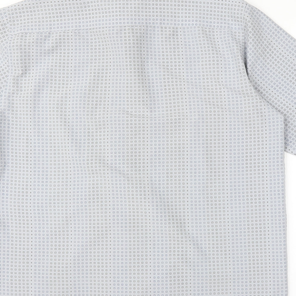 George Mens Blue Check   Button-Up Size M