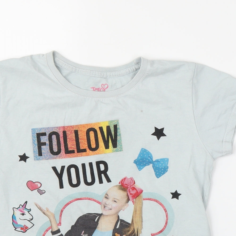 Nickelodeon Girls Blue   Basic T-Shirt Size 10-11 Years  - Jojo Siwa