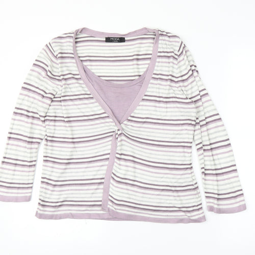 George Womens Purple Striped  Pullover Jumper Size 12