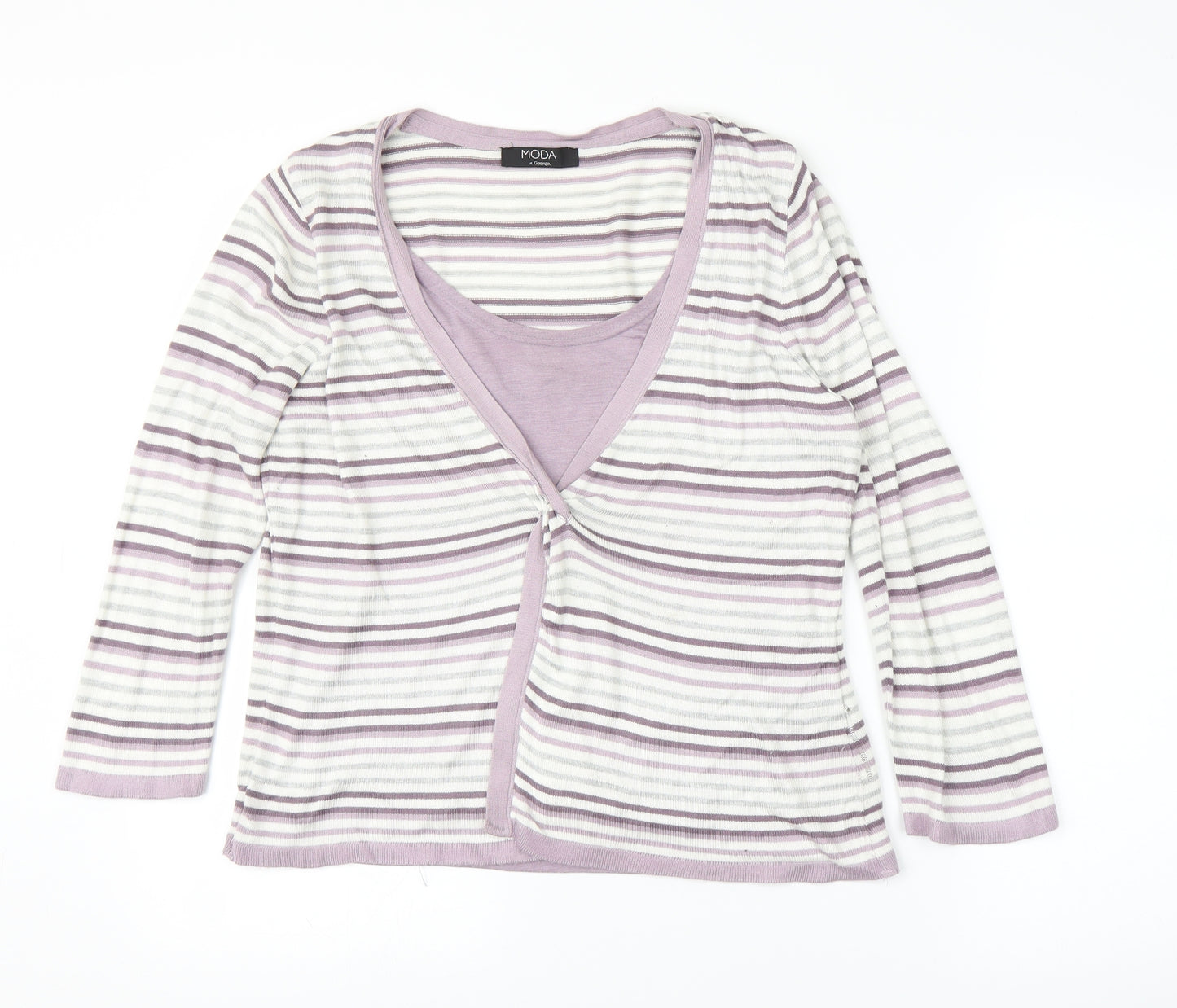 George Womens Purple Striped  Pullover Jumper Size 12