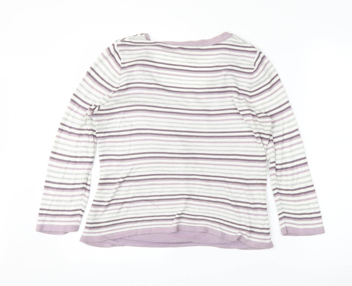 George Womens Purple Striped  Pullover Jumper Size 12