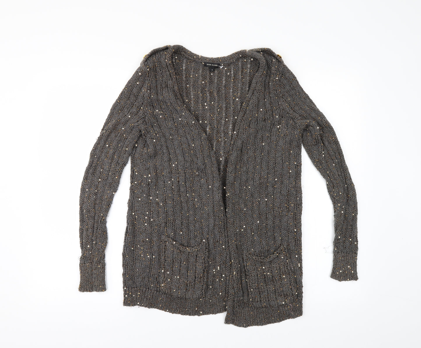 River Island Womens Grey   Cardigan Jumper Size 8