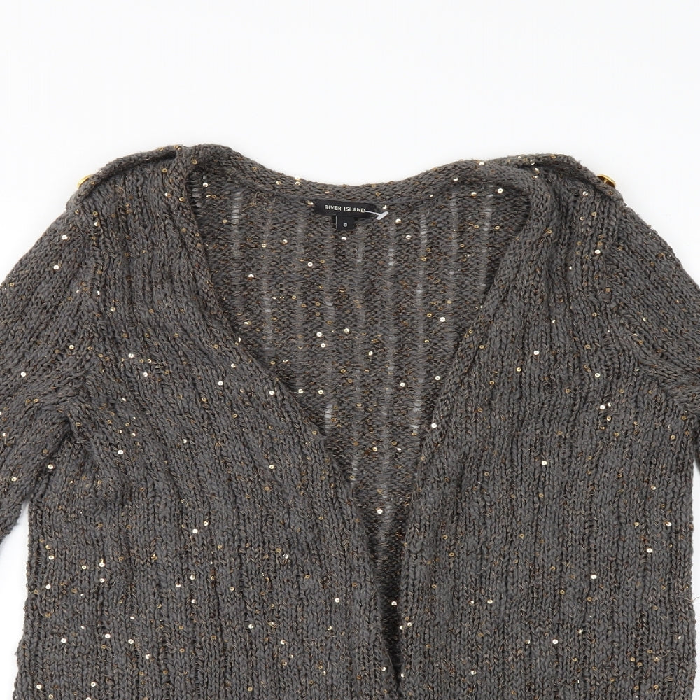 River Island Womens Grey   Cardigan Jumper Size 8