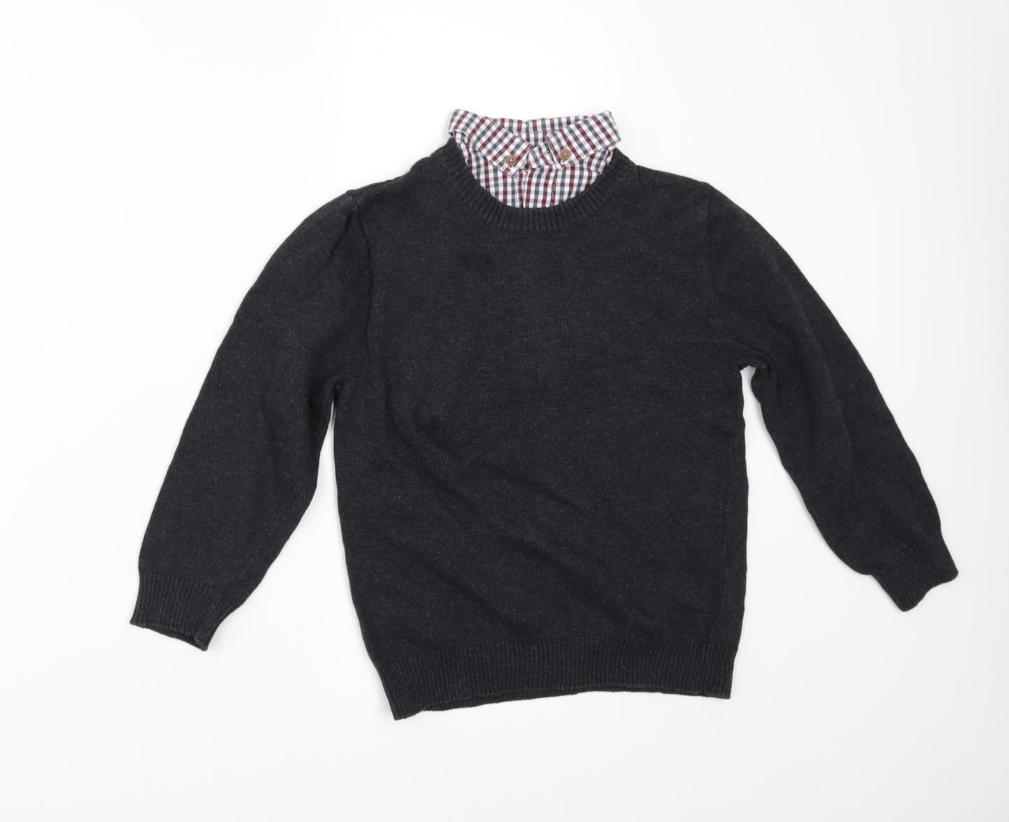 George Boys Grey   Pullover Jumper Size 5-6 Years  - shirt collar