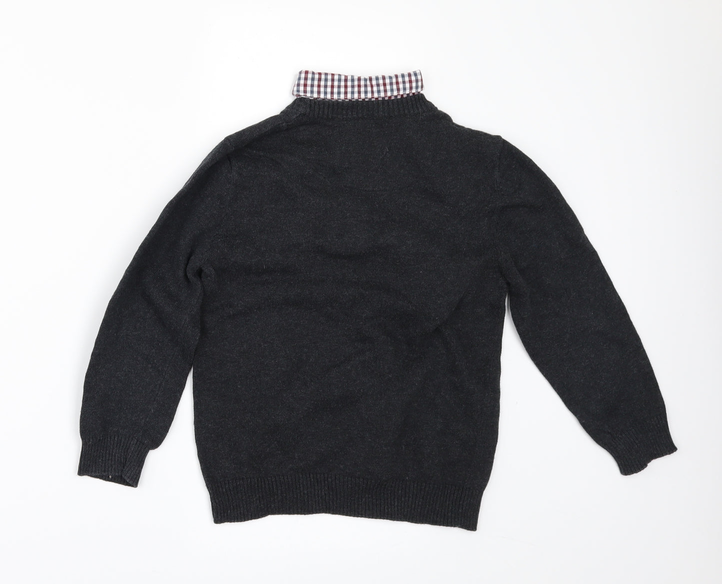 George Boys Grey   Pullover Jumper Size 5-6 Years  - shirt collar