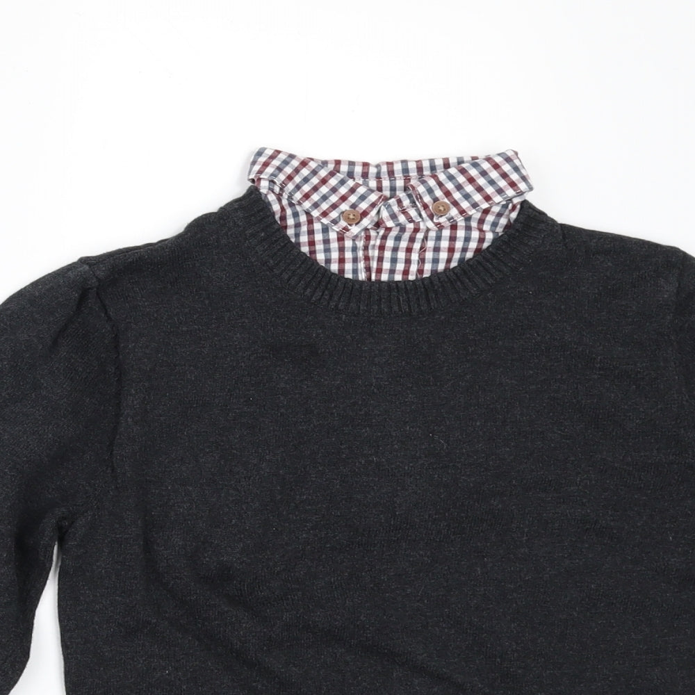 George Boys Grey   Pullover Jumper Size 5-6 Years  - shirt collar