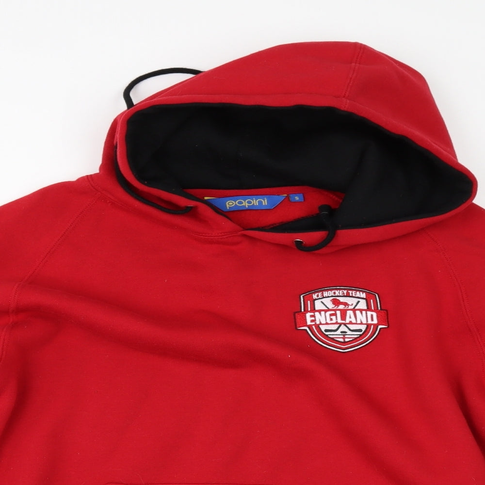 papini Womens Red   Pullover Hoodie Size S  - ENGLAND ICE HOCKEY