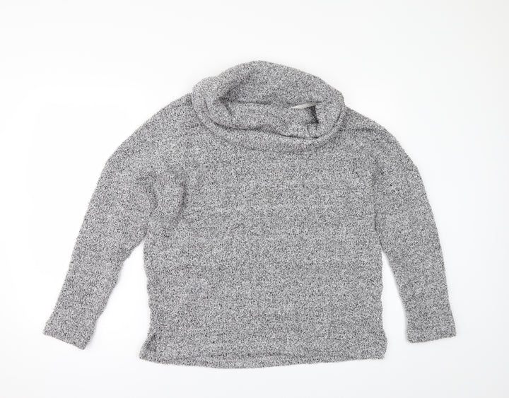 NEXT Womens Grey Solid Fleece Top Pyjama Top Size S