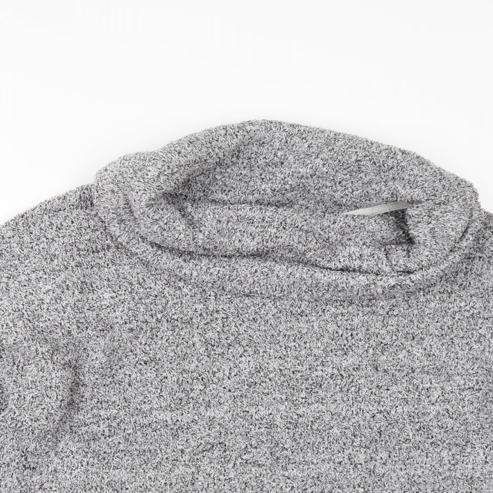 NEXT Womens Grey Solid Fleece Top Pyjama Top Size S