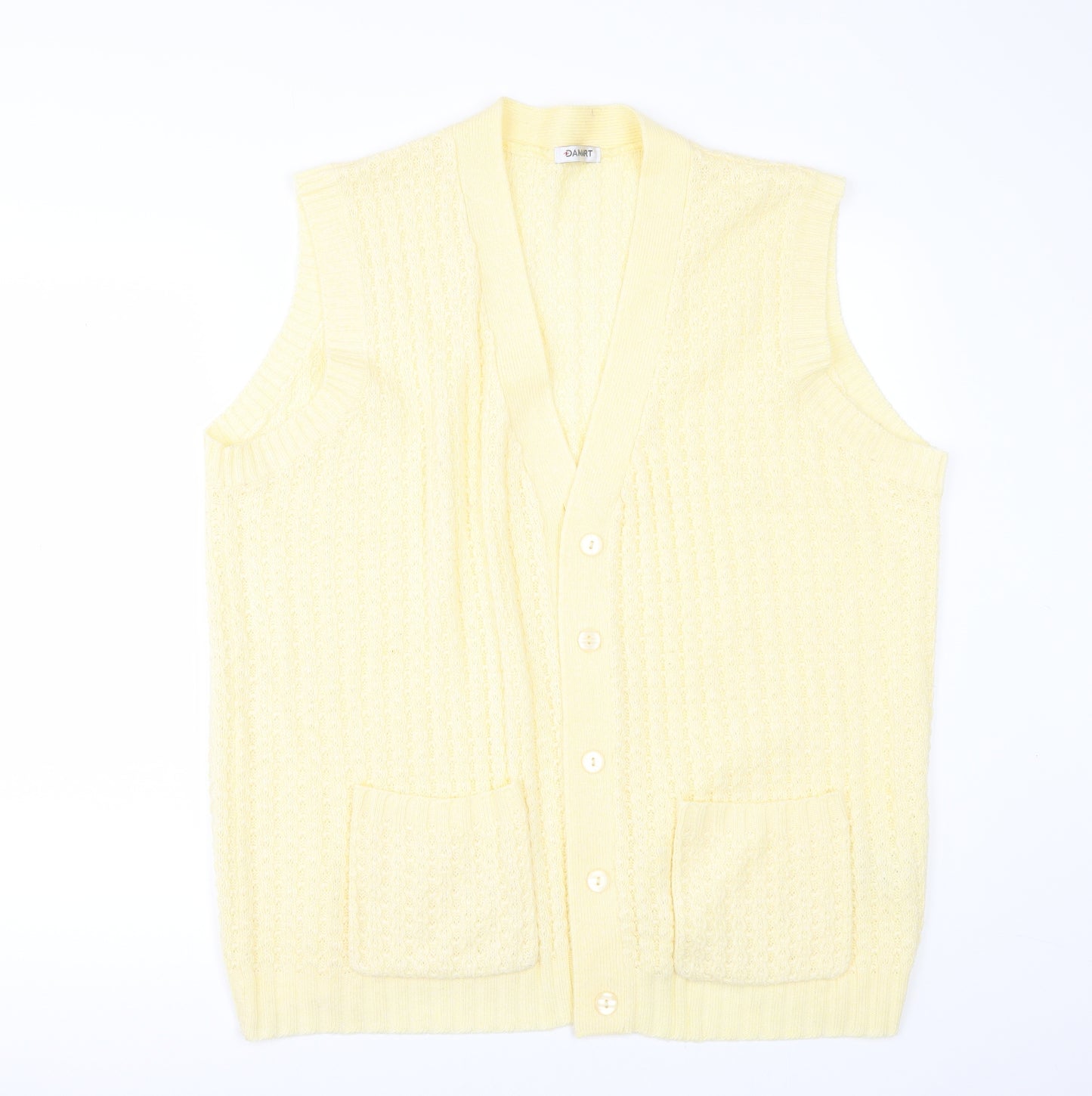Damart Womens Yellow   Cardigan Jumper Size 24  - Waist coat