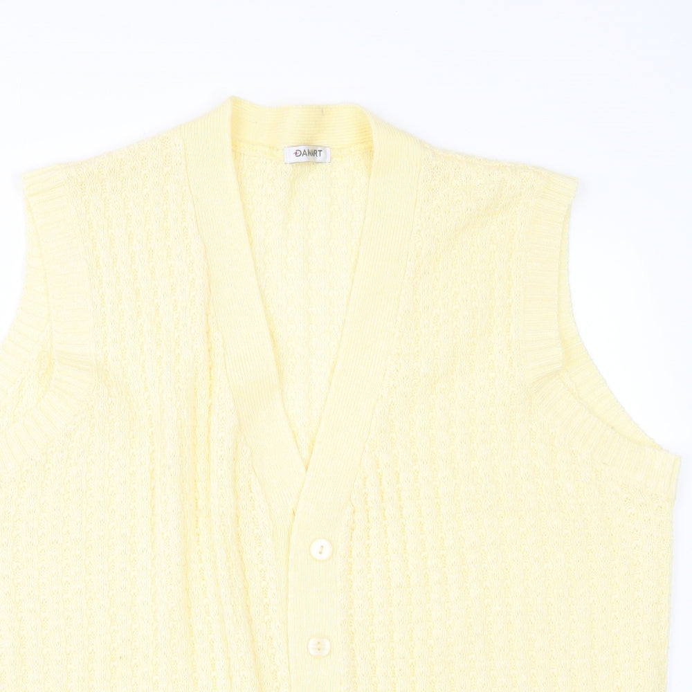 Damart Womens Yellow   Cardigan Jumper Size 24  - Waist coat