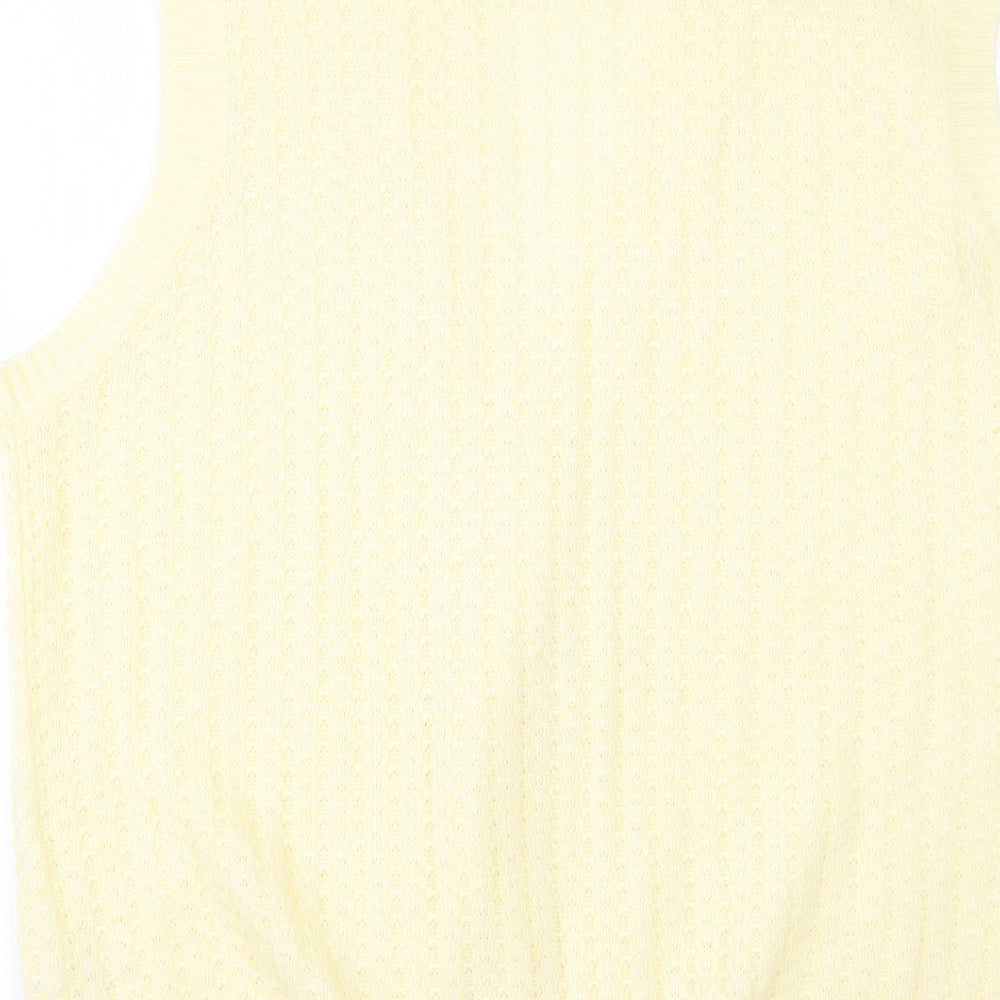 Damart Womens Yellow   Cardigan Jumper Size 24  - Waist coat