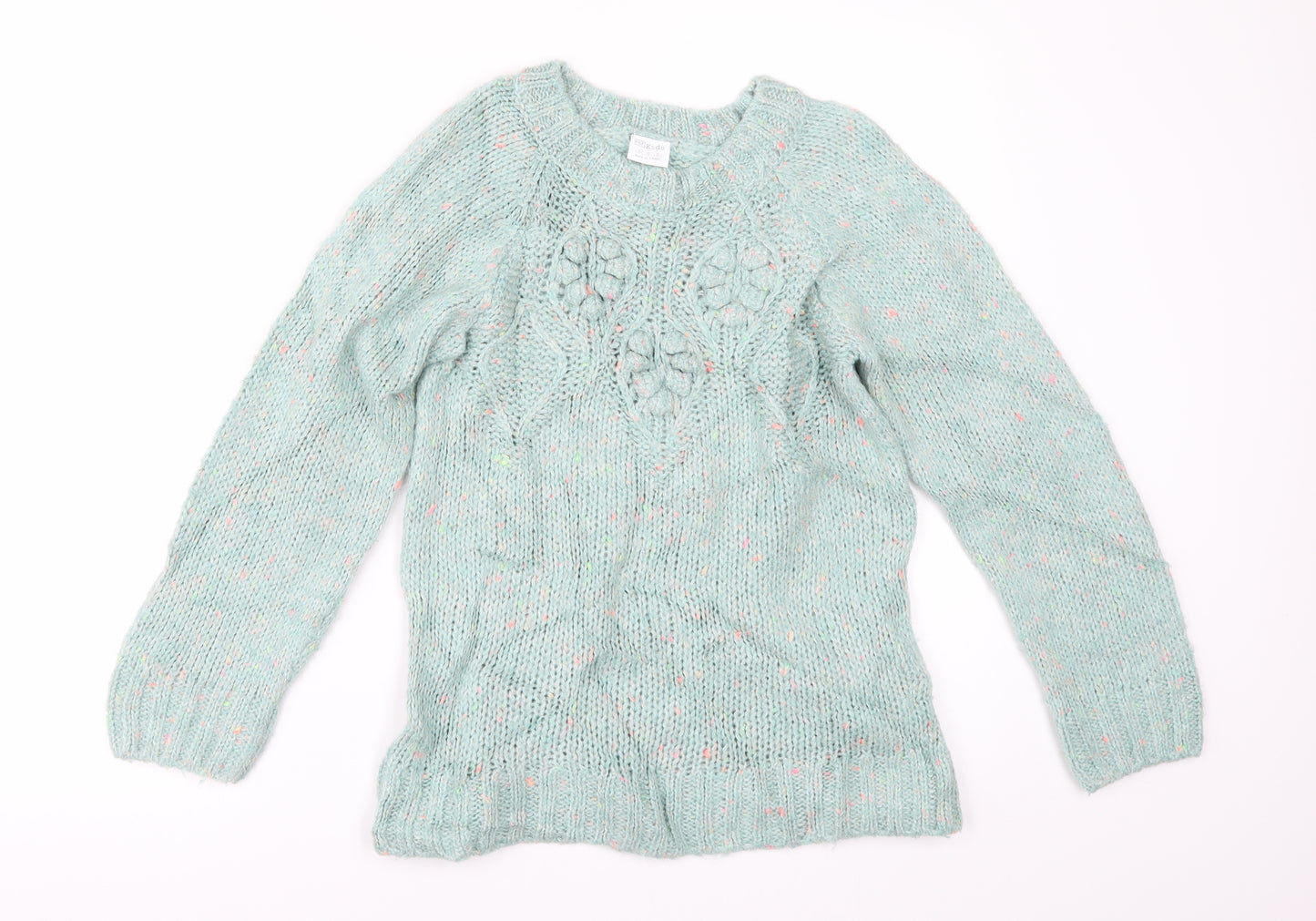 F&F Girls Green   Pullover Jumper Size 9-10 Years