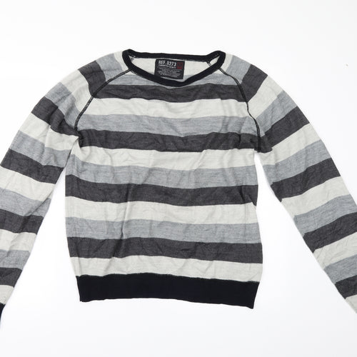 STANDARD UNTIY Mens Grey Striped  Pullover Jumper Size M