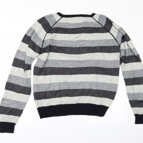 STANDARD UNTIY Mens Grey Striped  Pullover Jumper Size M