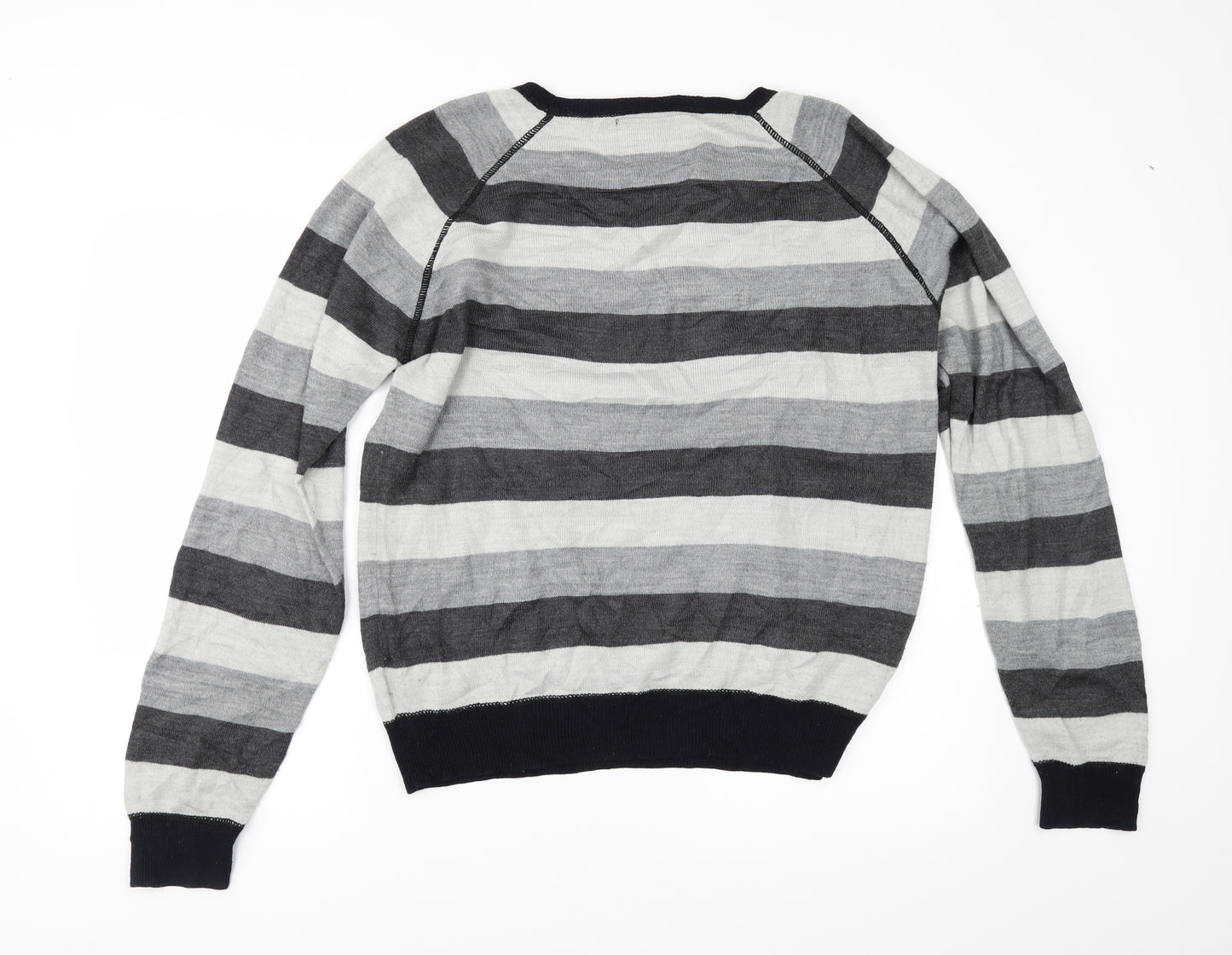 STANDARD UNTIY Mens Grey Striped  Pullover Jumper Size M