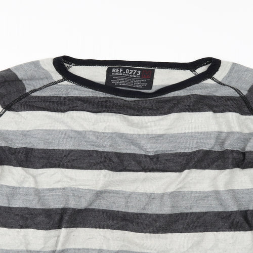 STANDARD UNTIY Mens Grey Striped  Pullover Jumper Size M