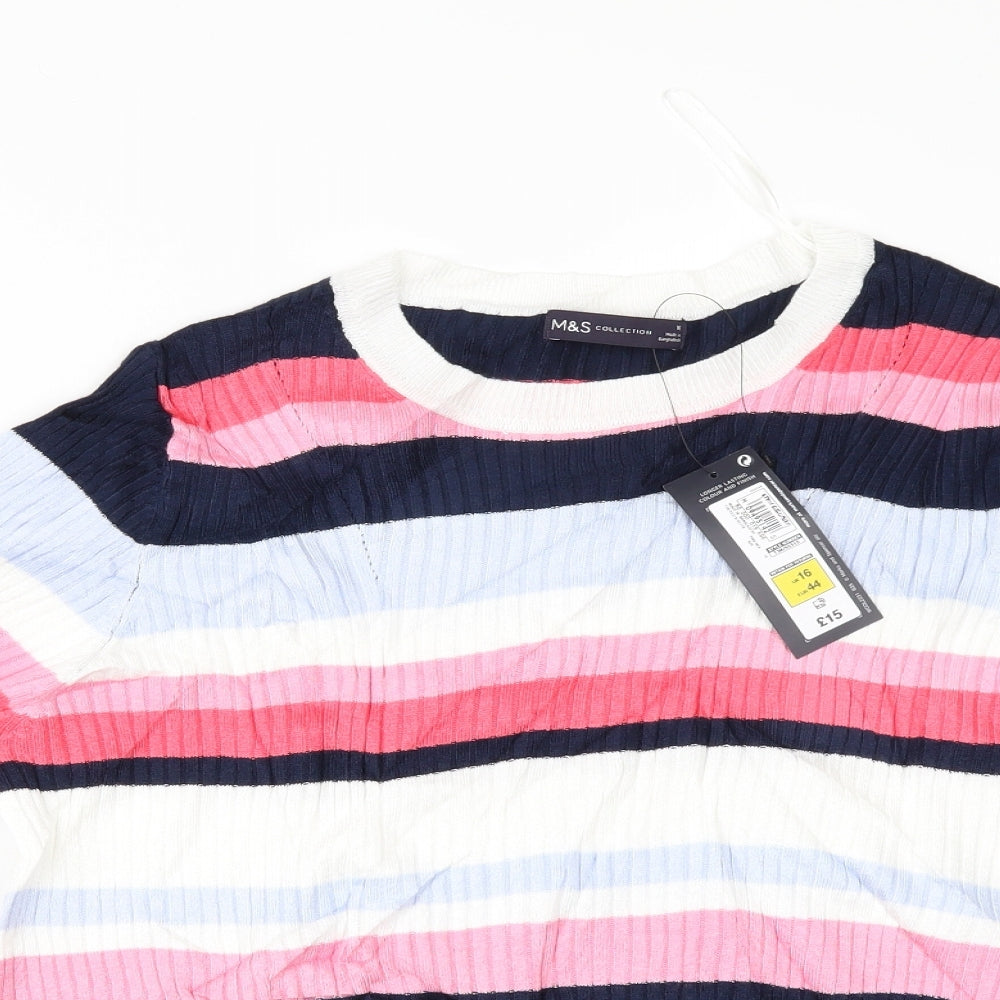 Marks and Spencer Womens White   Pullover Jumper Size 16