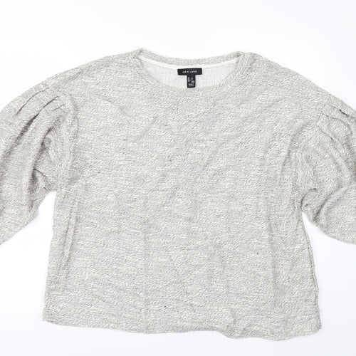 New Look Womens Grey   Pullover Jumper Size M  - PUFF SLEEVE