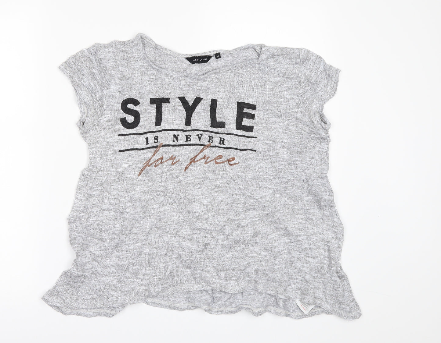 New Look Womens Grey   Basic T-Shirt Size 10