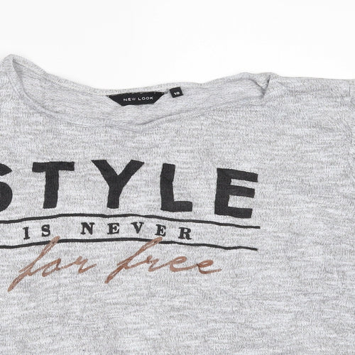 New Look Womens Grey   Basic T-Shirt Size 10