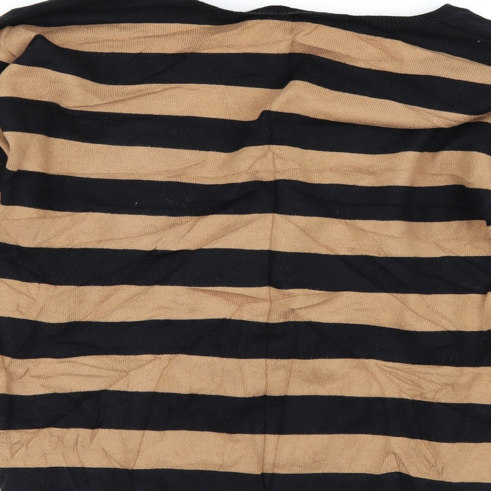 Mango Womens Beige Striped  Cardigan Jumper Size M