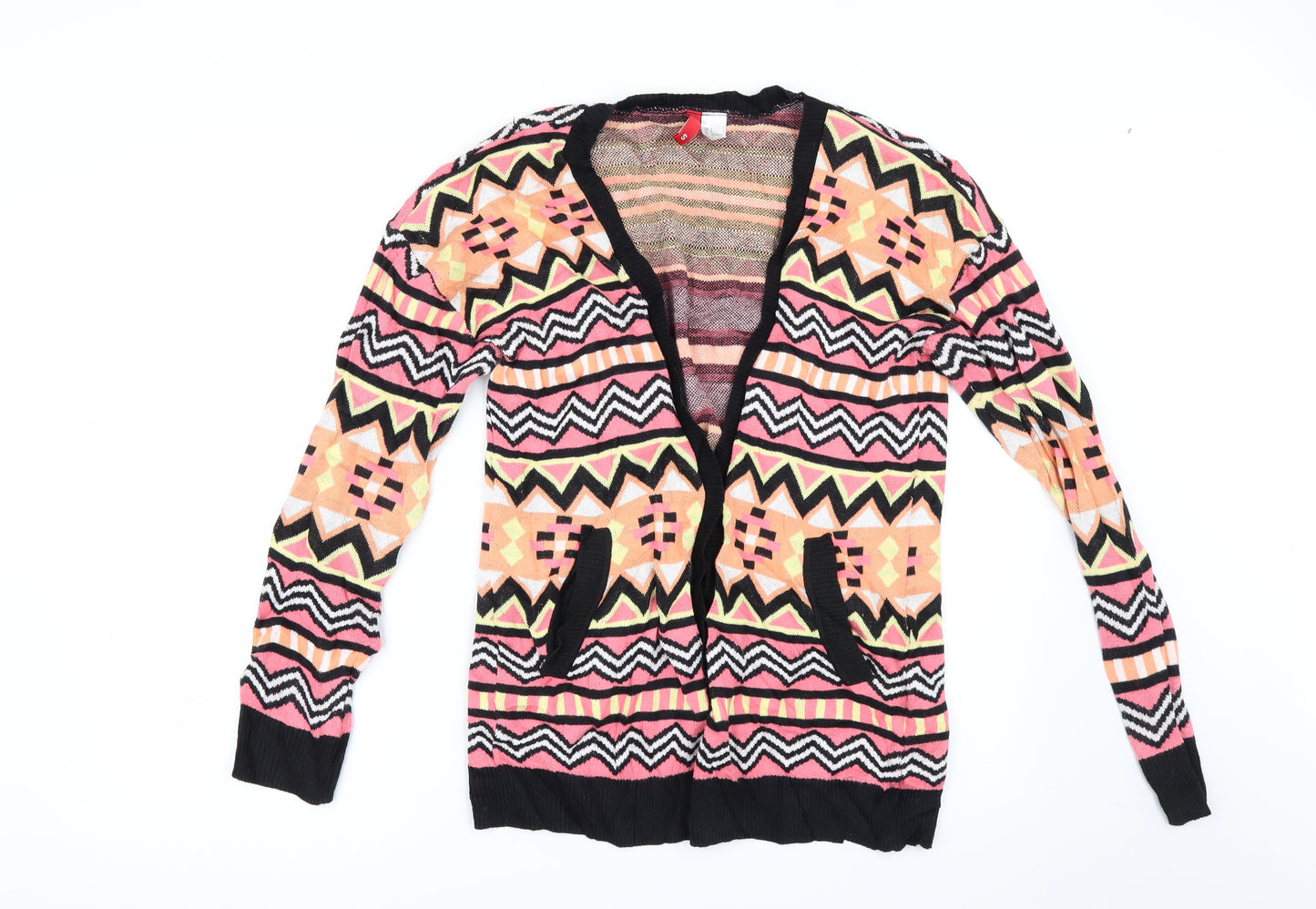 H&M Womens Multicoloured Geometric  Cardigan Jumper Size S